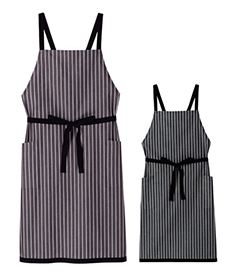 胸当てエプロン/ストライプ[男女兼用](34-FK7122)