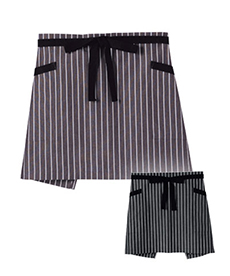 ショートエプロン/ストライプ[男女兼用](34-FK7126)