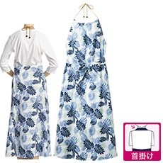 【在庫限り】エプロンドレス/シダ柄[女性用](34-FK7174)