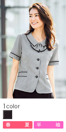 【在庫限り】[春夏用]ボーダー柄・オーバーブラウス(34-LJ0769)