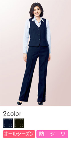 【在庫限り】[通年]<Libra>嬉しい機能が充実!パステルカラーのドット柄パンツ(34-LP6119)