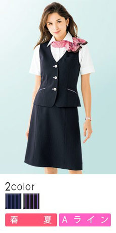 [春夏用]<Leger>涼しさとイージーケアが魅力のエレガントなAラインスカート(34-LS2753)