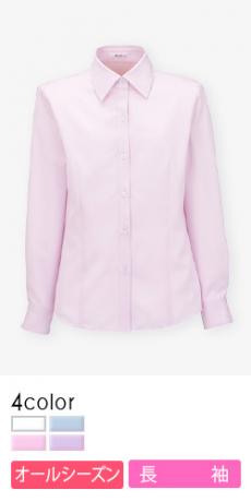 [通年]シンプルなデザインが上品な女性らしさを引き立たせるブラウス[長袖][女性用](34-RB4136)