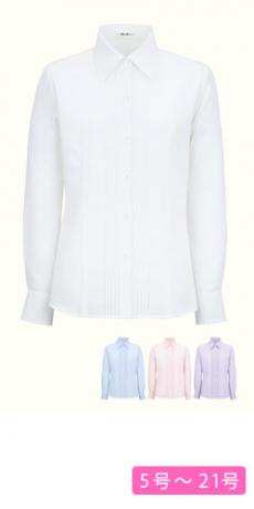 【在庫限り】[通年]胸元のピンタックがスタイリッシュなブラウス[長袖](34-RB4140)