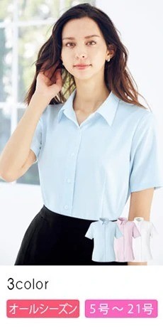 [通年]半袖ブラウス[抗菌防臭](34-RB4563)