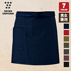 ショート丈和風エプロン[男女兼用](35-ET3475)