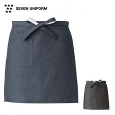 デニム帆前掛けショート丈エプロン[男女兼用](35-ET3499)