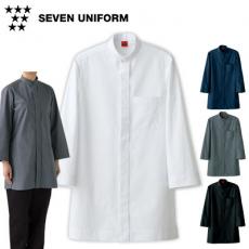 8分袖スタンドカラーシャツ[男女兼用](35-QH7364)