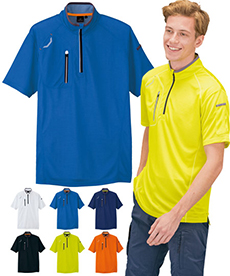 半袖ジップアップシャツ(61-10607)