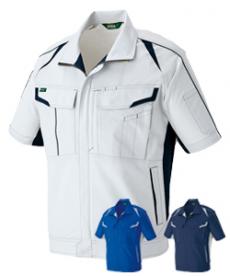 [春夏用]エコワーカー ストレッチ半袖ブルゾン[男女兼用](61-1932)