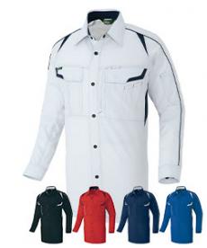 [春夏用]エコワーカー ストレッチ長袖シャツ[男女兼用](61-1935)