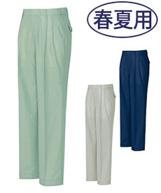 [春夏用]イエッち!おすすめ! ワークパンツ[ツータック/清涼素材](61-232)