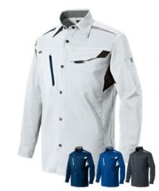 [通年]ストレッチ裏綿 長袖シャツ[男女兼用](61-2535)