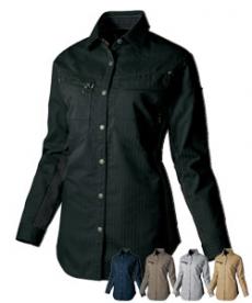 [通年]AZITOヘリンボーン レディース長袖シャツ[女性用](61-30645)