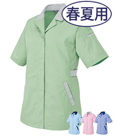 [春夏用]レディースムービンカット半袖スモック[女性用](61-5328)