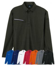 [春夏用]長袖ボタンダウン冷感ポロシャツ[男女兼用](61-551047)