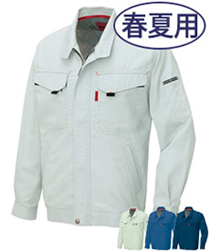 [春夏用]愛着楽綿 長袖サマーブルゾン[綿100%][男女兼用](61-5530)