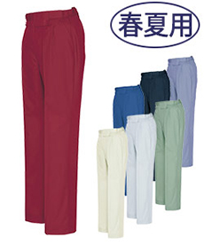 [春夏用]ムービンカットEX レディースシャーリングパンツ[ワンタック][女性用](61-5573)