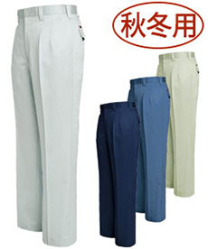 [秋冬用]綿100%ツイルツータックワークパンツ(61-6532)