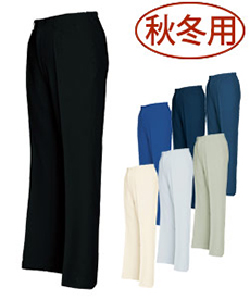 [秋冬用]エコ裏綿A・B  レディースシャーリングパンツ[ワンタック][女性用](61-6553)
