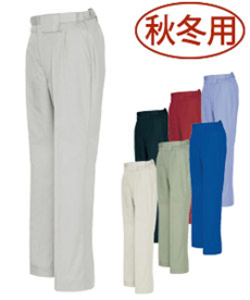 [秋冬用]ムービンカットEX　レディースシャーリングパンツ[ワンタック][女性用](61-6573)