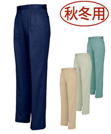 [秋冬用]綿100%ワークパンツ[ツータック](61-772)