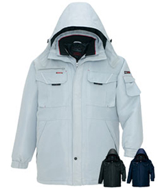 [秋冬用]エコノミー防寒コート[フード付き・取り外し可能](61-8460)