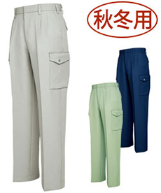 [秋冬用]帯電防止メンズツータックカーゴパンツ(61-858)