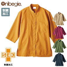 七分袖スタンドカラーシャツ[男女兼用](71-OV2502)