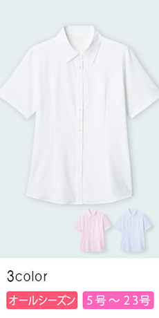 [通年]半袖ブラウス[ストレッチ/イージーケア](76-FB71329)