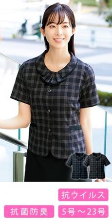 [春夏用]オーバーブラウス(フリル付き)(76-FB71463)