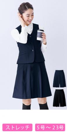 [通年]脇ゴムキュロットスカート[ストレッチ](76-FC55248)