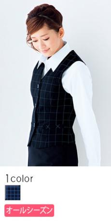 [通年]<プチプライス>ウインドーペンチェック柄ベスト(76-FV3046)