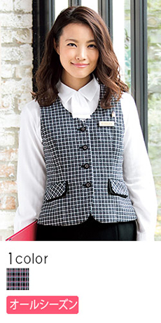 [通年]ラメ入りチェック柄ベスト(76-FV36196)