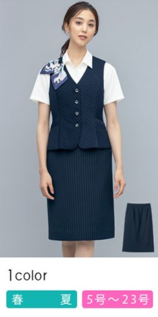 [春夏用]タイトスカート[ストライプ/ストレッチ/高通気](89-12001)