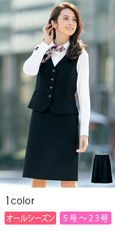 [通年]Aラインスカート[ストライプ/ストレッチ](89-16401)