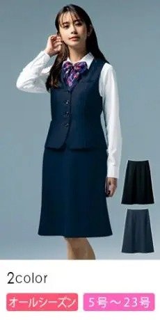 Aラインスカート[シャドーチェック/ストレッチ](89-16940)