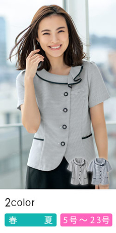 [春夏用]人気商品に新型登場!涼やかボーダーのオーバーブラウス(89-50600)