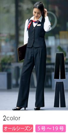 ワイドパンツ[シャドーチェック/ストレッチ](89-50890)