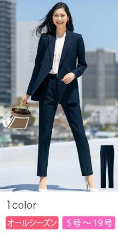 [通年]テーパードパンツ[ストライプ/ストレッチ/抗菌/抗ウイルス](89-51341)