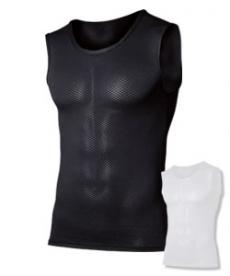 [春夏用]BODY TOUGHNESS 冷感3Dファーストレイヤー ノースリーブ ラウンドネックシャツ(B0-JW713)