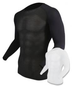 [春夏用]BODY TOUGHNESS 冷感3Dファーストレイヤー UVカットスリーブ クルーネックシャツ(B0-JW715)