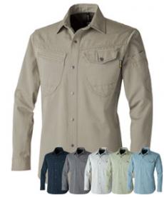 [通年]HOP-SCOT 綿100%長袖シャツ[男女兼用](B6-770001)